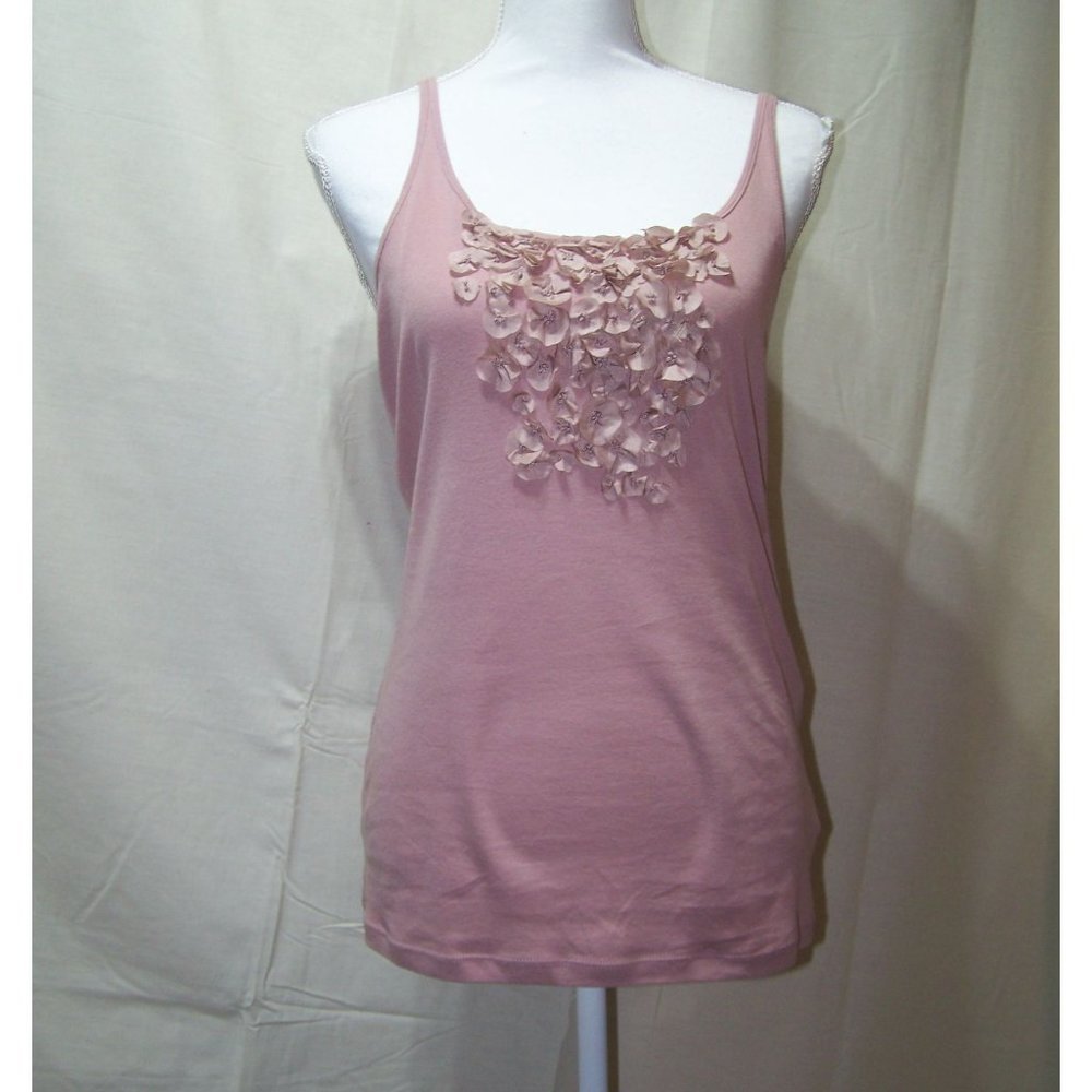 J. Crew Tank Top Pink Flowers Large Knit